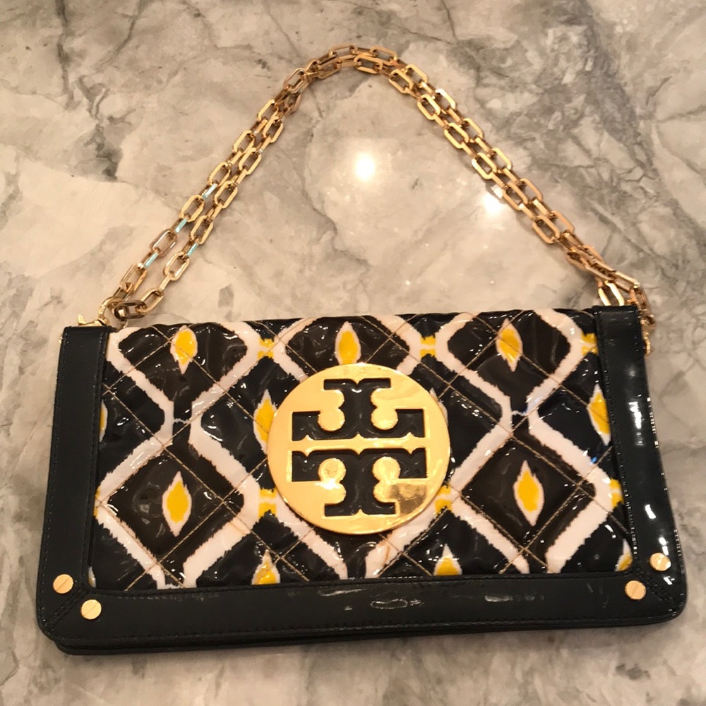 Tory Burch Yellow and Blue Crossbody-Clutch